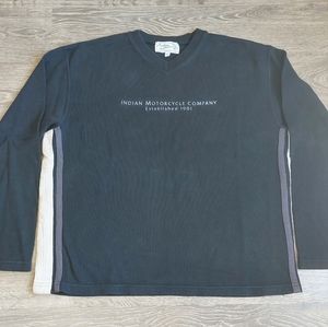 Harley Davidson Indian Sportswear black cotton top. Large L Black